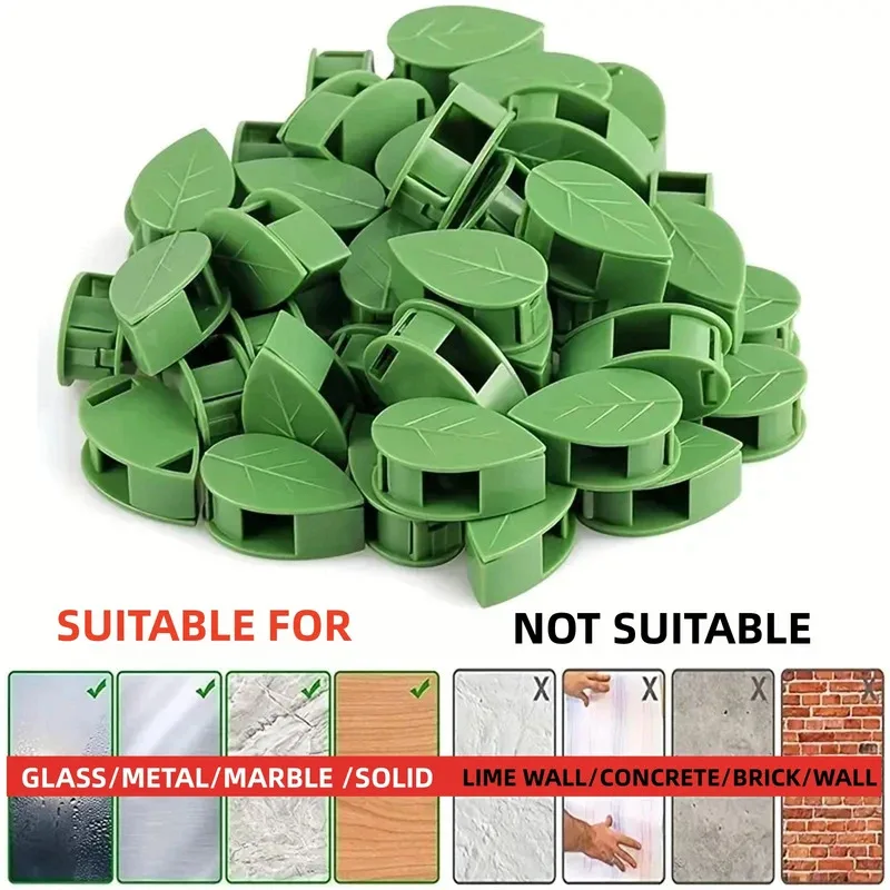 1-100pcs Plant Stand Invisible Plant Wall Climbing Device Vine Bracket Fixed Buckle Leaf Clip Traction Rack Garden Supplies Hook