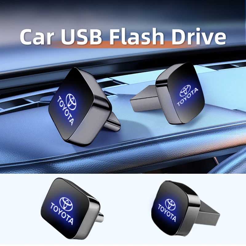 Car USB Flash Drive Portable Mini Short U Disk Pendrive Stable Fast For Toyota Yaris Corolla Prius Auris CHR Land Cruiser Camry