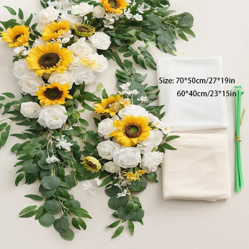 Hot Selling Artificial Sunflower Arch Flower Curtains Wedding Decorations Parties Lawns Outdoor Decorations Silk Flowers