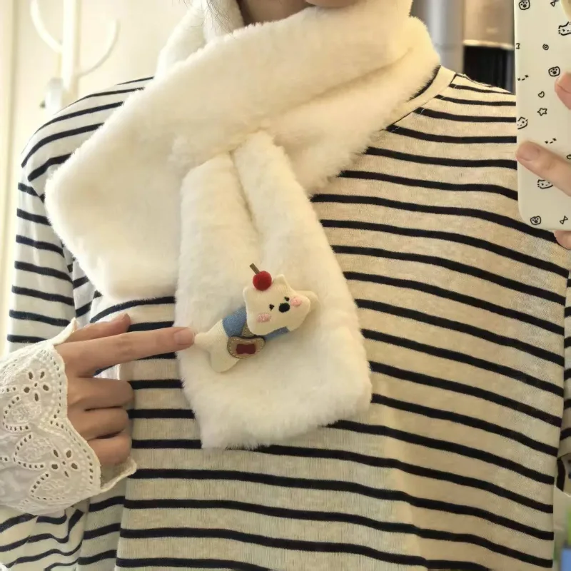 

Простой осенне-зимний плюшевый шарф в корейском стиле, чистый цвет, теплый шарф для шеи, милый пушистый шарф, универсальный для домашнего использования, теплый профессиональный.