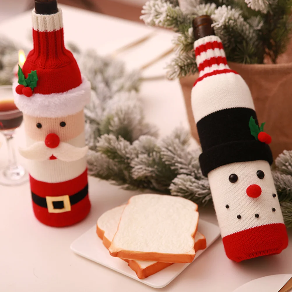 

2Pcs Wine Bottle Clothes Christmas Decorations Ideal Table Decoration for Festive Seasons Christmas Decorations