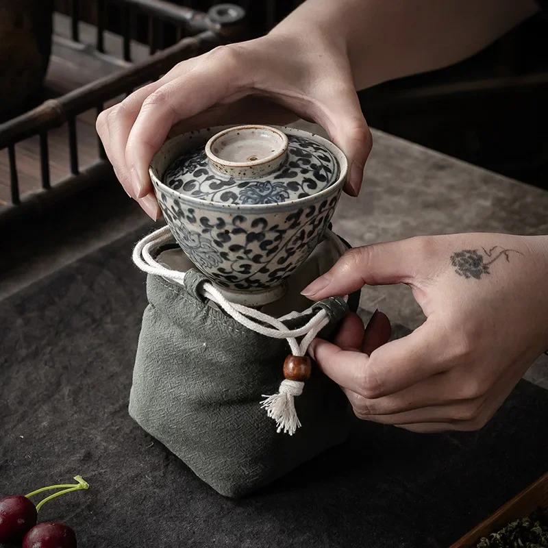 Single Cup Buggy Bag Master Cup Bag Portable Tea Brewing Pot Jian Kiln Cup Cloth Bag Drawstring Cotton Linen Bag Envio Gratis