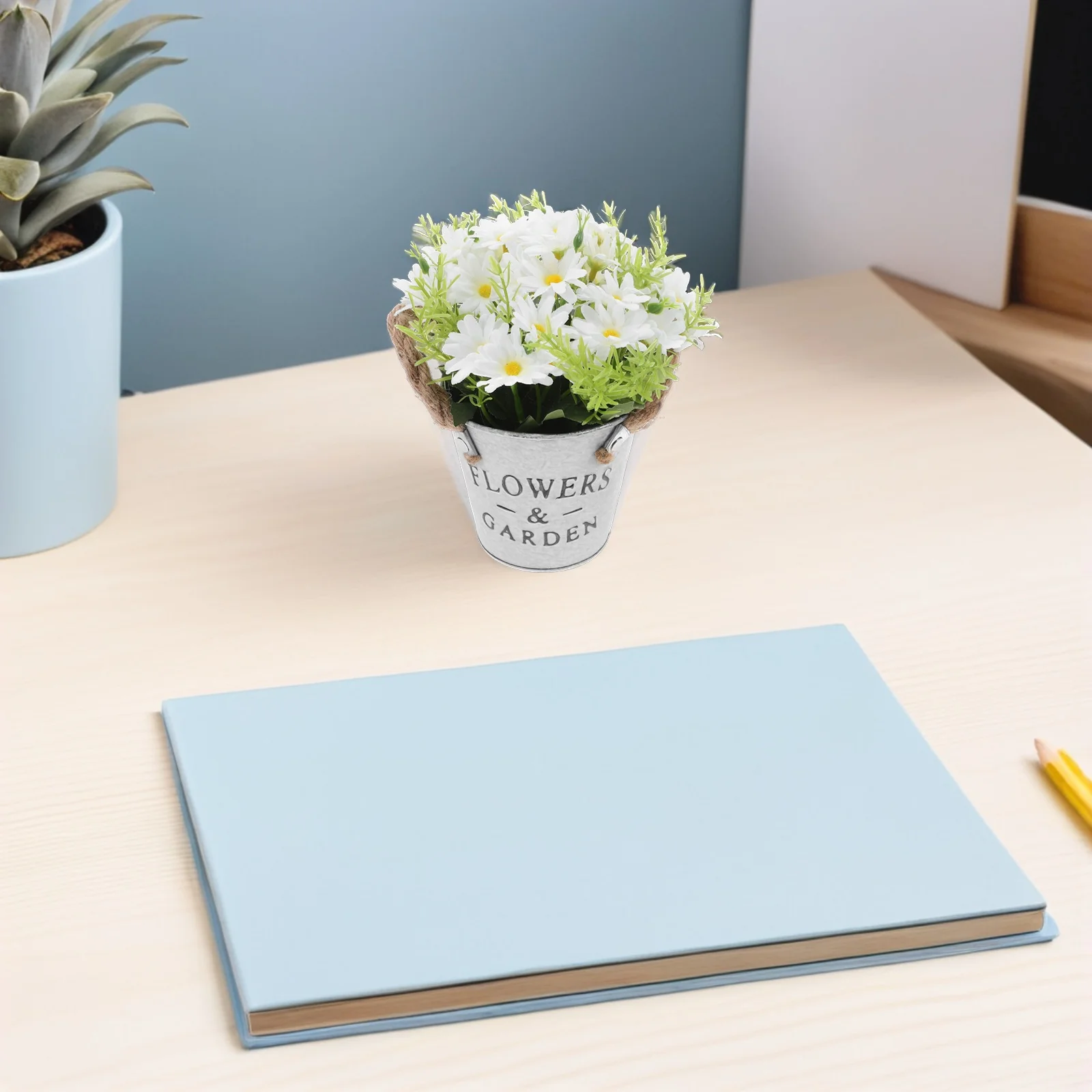 

Simulated Daisy Bonsai Decor Artificial Garden Plant For Home Office Desk Window Indoor Fake Succulents Plastic Flower Ornament