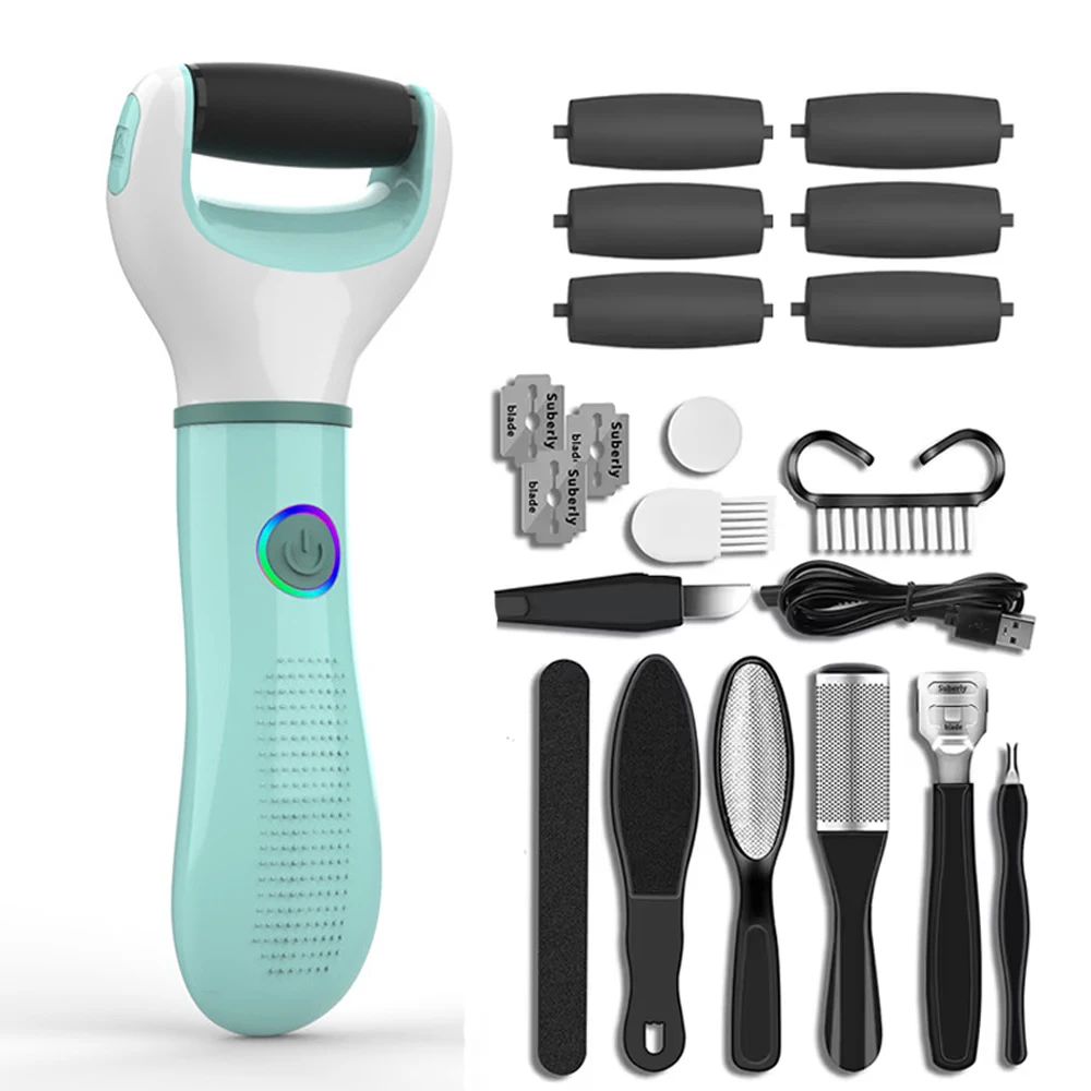 แฟ้มเท้าไฟฟ้า Pedicure เครื่องแคลลัส Remover ชาร์จส้นเท้า Cracked Dead Skin Scrubber Polisher เครื่องบดเครื่องมือ