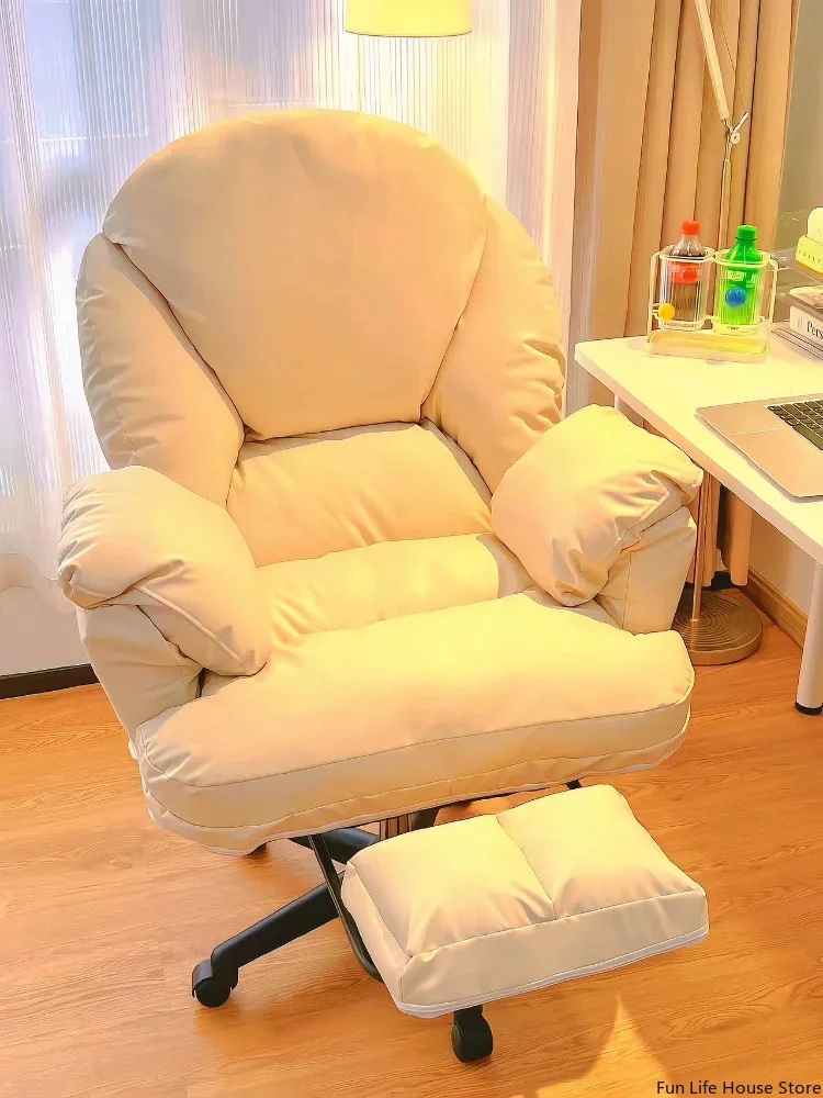 Soft and Comfortable Sedentary Computer Chair, Home Bedroom Leisure Sofa Chair, Living Room Study Desk Chair, Home Furniture