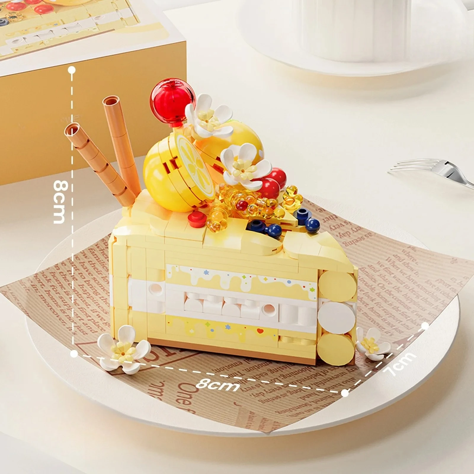 Stacking Blocks Birthday Cake Handmade Desserts Compatible with Lego Cake Building Block Toys, A Gift for Girls Stacking Blocks