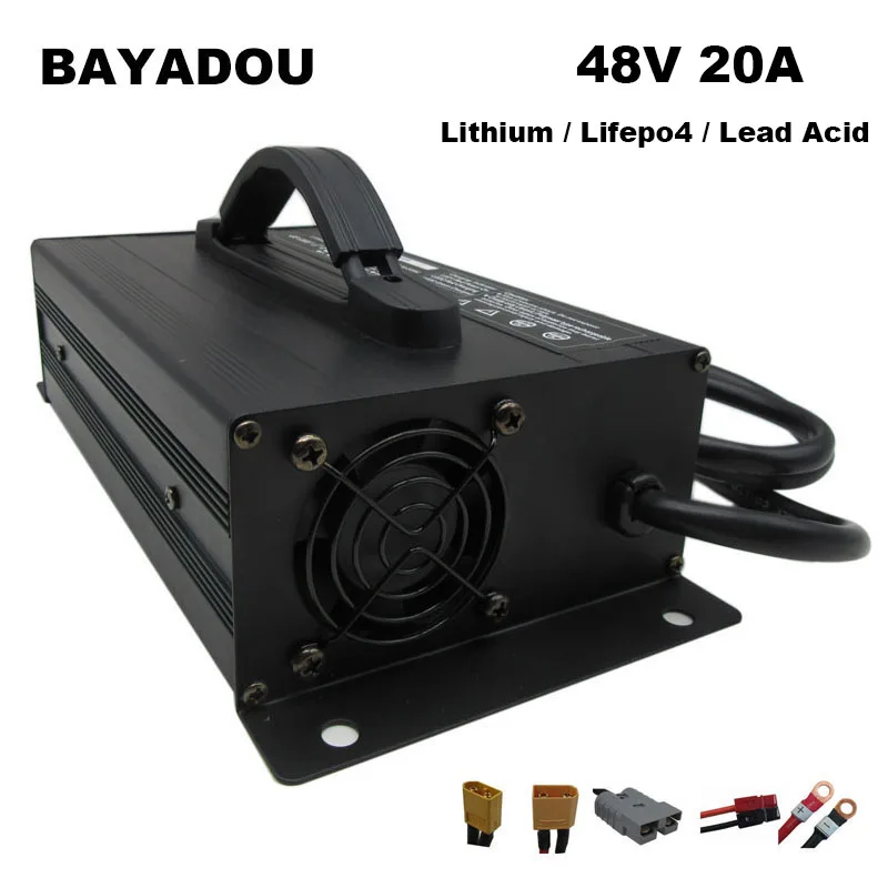 

48V 20A Lithium Lifepo4 Lead Acid Battery Charger 13S 54.6V 58.8V 58.4V Li ion Forklift RV Motorcycle Fast Charger