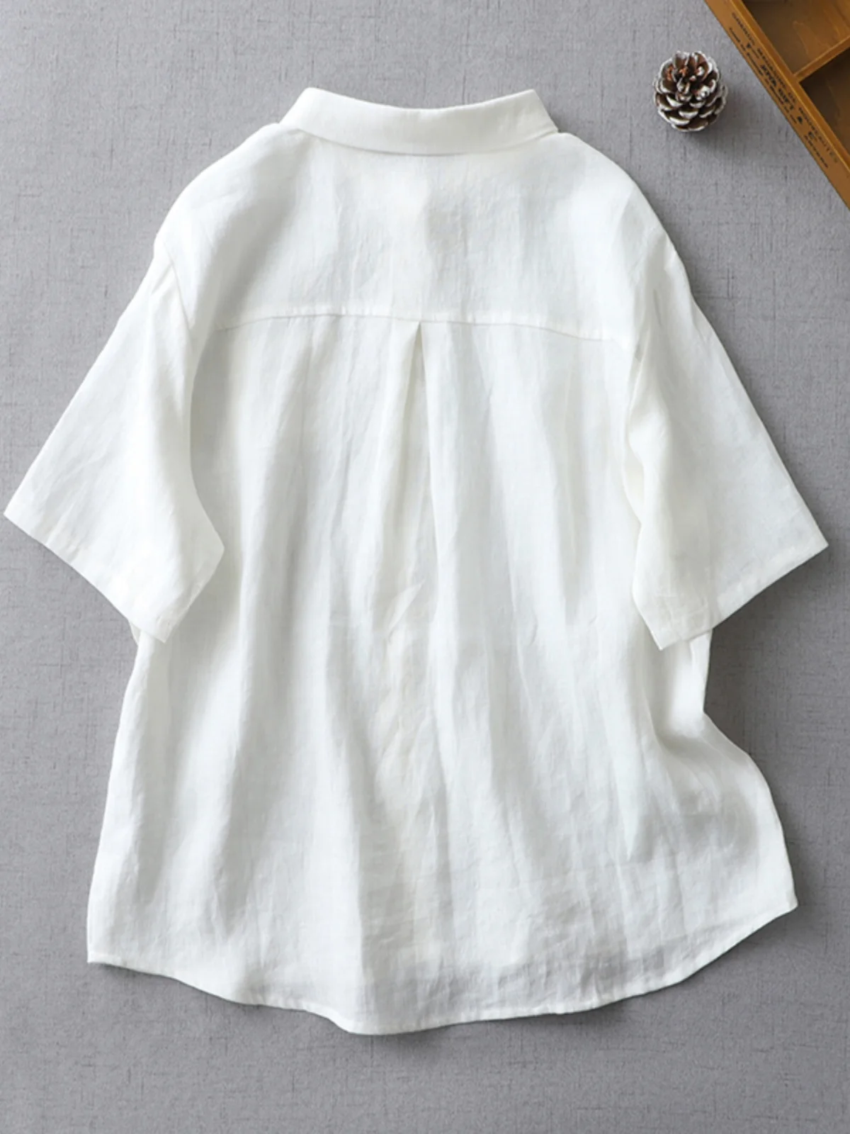 Camiseta holgada de lino Ne ort Sve para mujer, mezcla de lino y algodón, versátil, irt Simple Sle Commute Faion