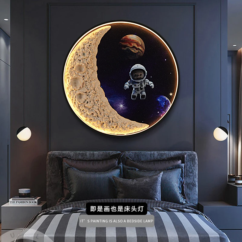 Imagem -02 - Oufula-modern Picture Wall Light Outer Space Led Lâmpada Mural para Casa Sala de Estar Estudo Quarto Quarto de Crianças Decoração Pintura