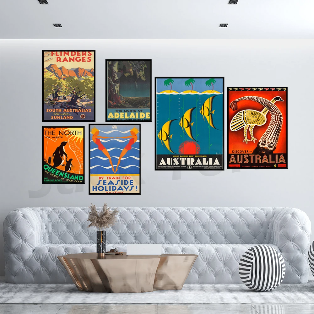 Australia Travel Poster| Vintage Travel Print| Australia Vintage Wall Art Print| Canvas Print Wall Decor| Poster Print