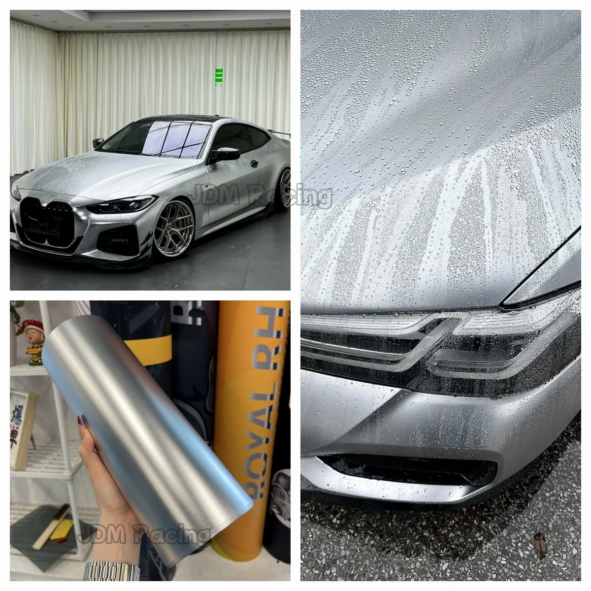 Green Chameleon Car Front Window Tint Film Alexandria satin silver car wrap vinyl wrap car body wrapping film for car stickers - Image 4