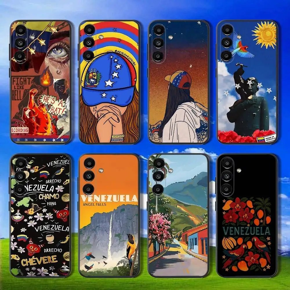 

Phone Case For Samsung Galaxy A13,A21s,A22,A31,A32,A52,A53,A71,A80,Venezuela esthetic Art Print Soft Black Shell