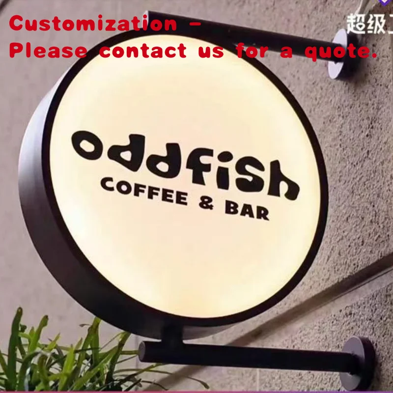 custom.Custom Double-Sided LED Aluminum Advertising Light Box Signage Coffee Shops & Restaurants Outdoor Usage