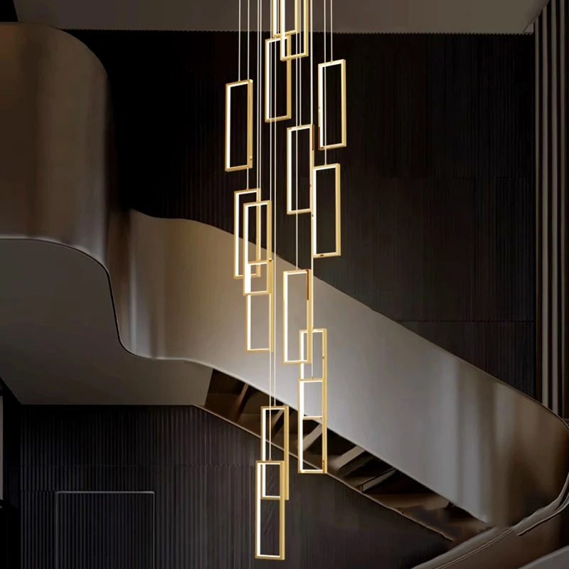 Imagem -02 - Modern Nordic Stair Chandelier Lâmpadas de Teto Simples Lustres Led Suspensos para Sala de Estar Luz Interior