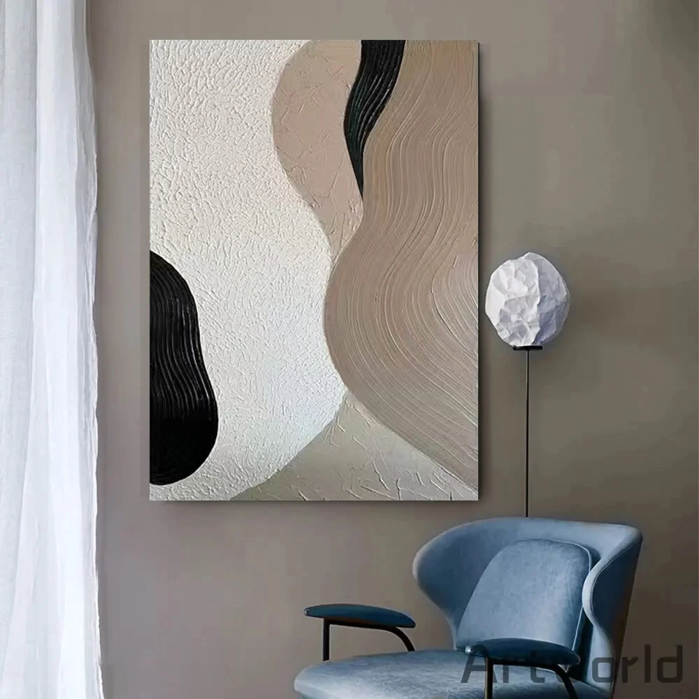 

Modern Art Gift Abstract Architecture Oil Painting Handmade Canvas Wall Picture Cityscape Poster Large Mural For Home Decor Gift