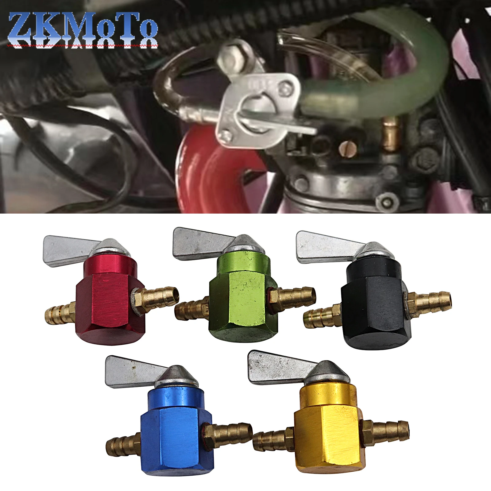 Motorcycle M6 CNC Fuel Tank Fuel Switch Shutoff Valve Pump Faucet Petcock For ATV Honda Kawasaki Yamaha Suzuki Universal Parts