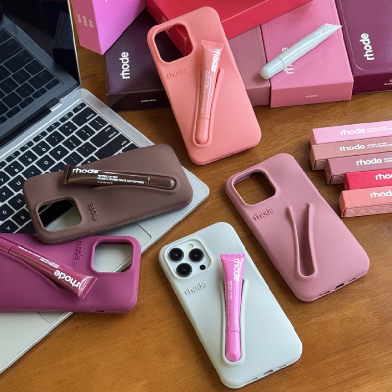 NEW LOGO Lipstick Portable Protective Series Phone Case Silicone Phone Case for iPhone 11 12 13 14 15 Pro Max Plus Fashion Style