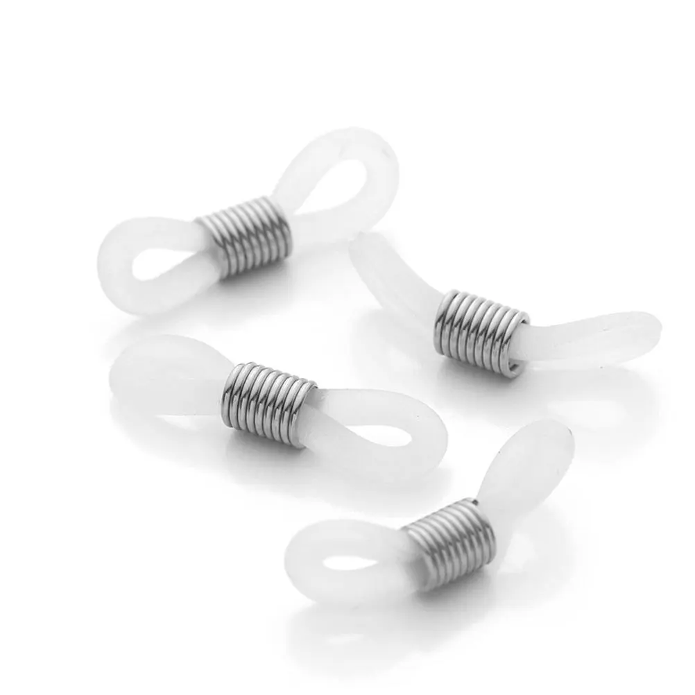 50 قطعة من حلقات النظارات المضادة للانزلاق من الفولاذ المقاوم للصدأ قبضة سيليكون قابلة للتعديل لملحقات سلك سلسلة حامل النظارات #1