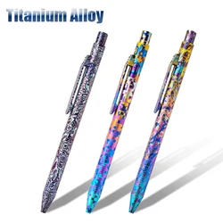 Mini Titanium Portable Signature Pen EDC Portable Keychain Pen Travel Metal Ballpoint Pen Multi-functional Break Windows Tool