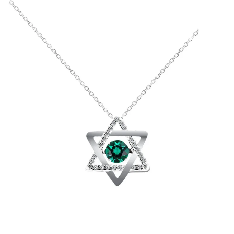 

The Fascinating 0.5 Carat 925 Silver Plated Gold Jewelry 5mm Round Cut Emerald Gemstone Pendant Necklaces In Stock