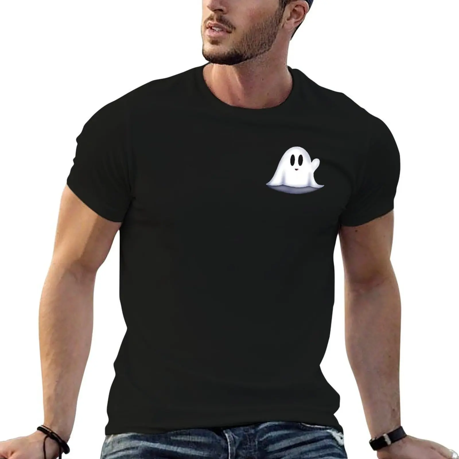 

a little ghostie friend T-Shirt graphic t shirts for man black cotton t-shirt plain for man package man t shirt graphic T-Shirt