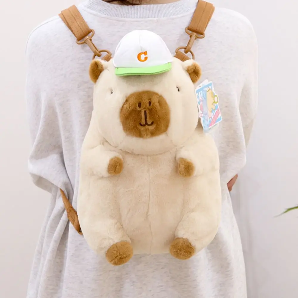 Animals Doll Sports Capybara Plush backpack Stuffed Zipper Capybara Plush Shoulder Bag Large Capacity Coin Purse