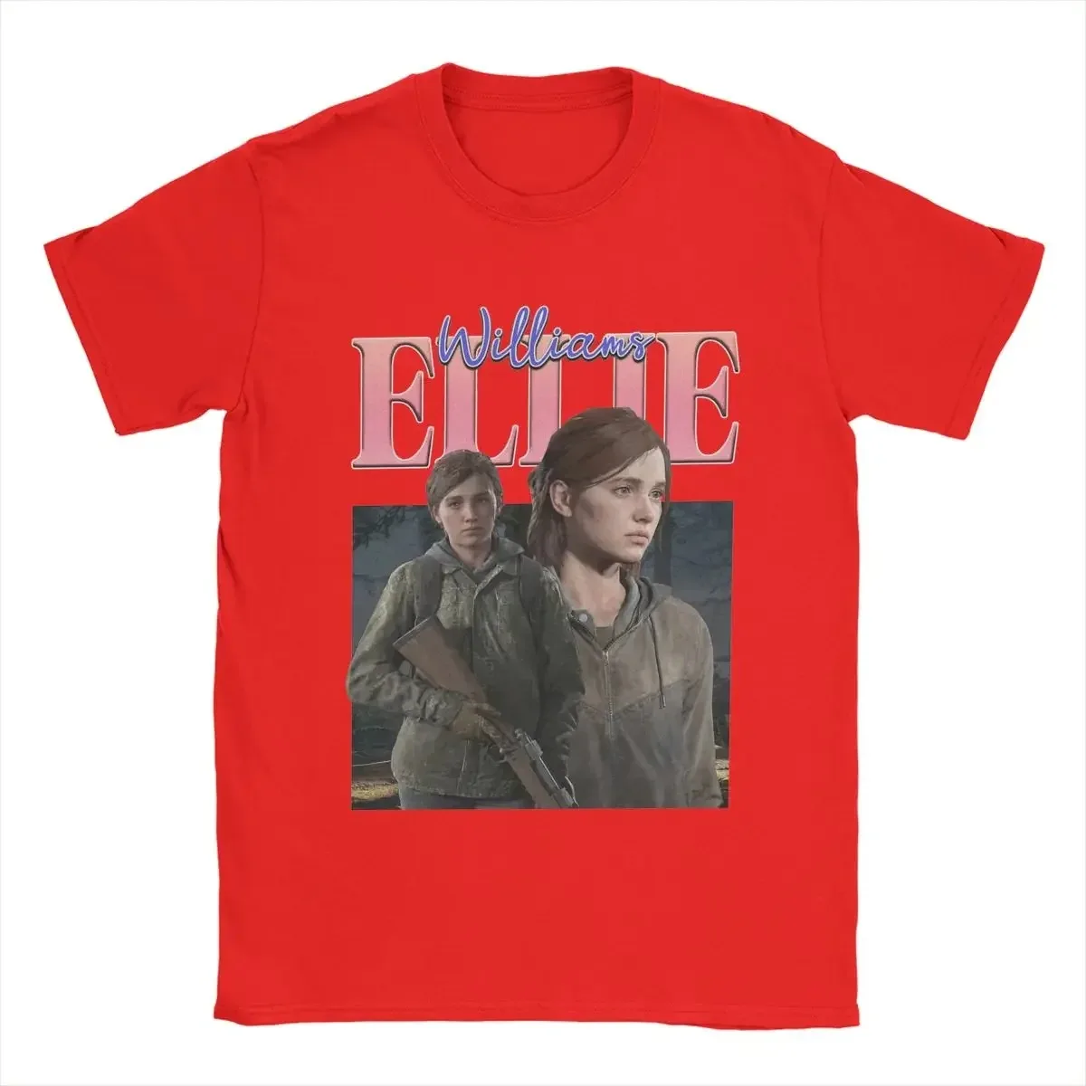 Men\'s T-Shirt Ellie Williams Retro Novelty Pure Cotton Tee Shirt Short Sleeve The Last of Us Game T Shirts Round Neck Clothing