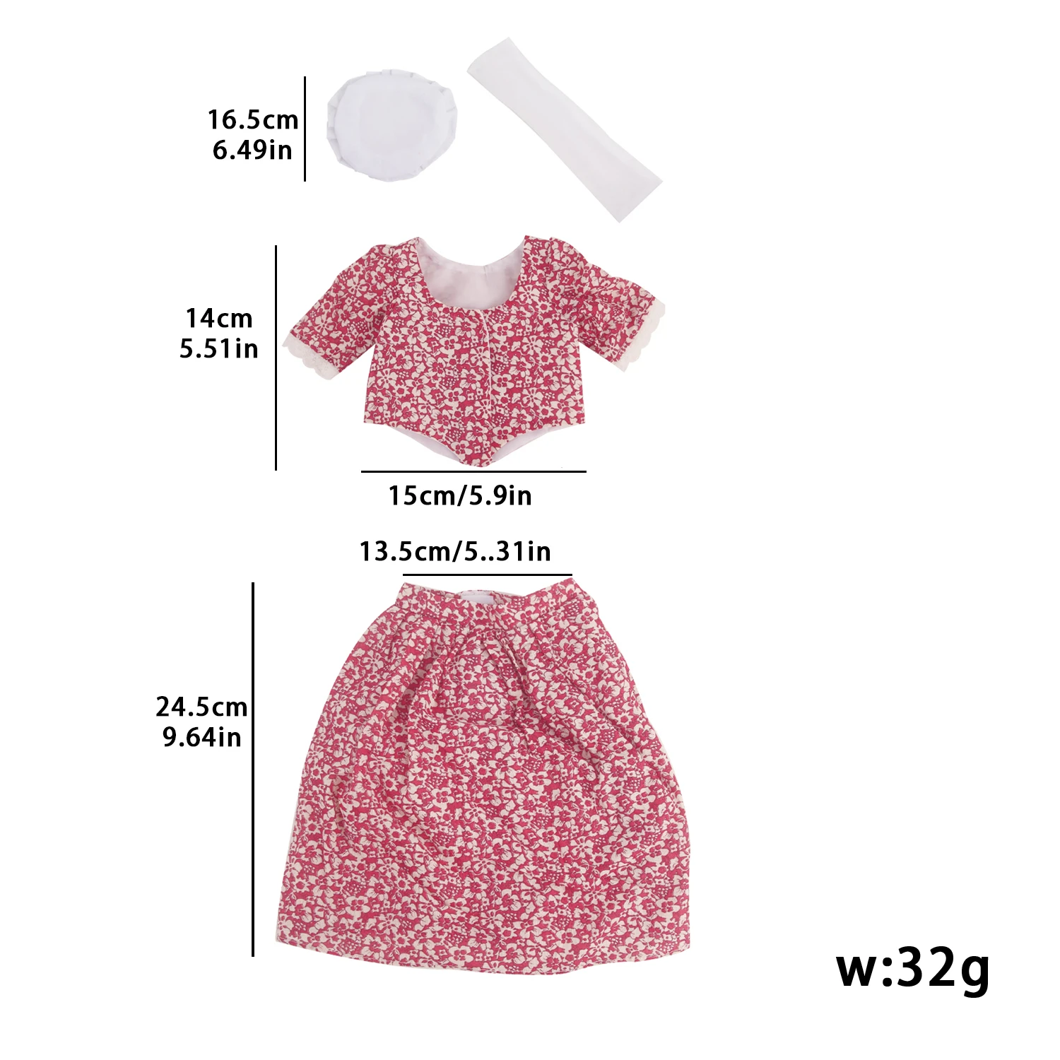 Cute Doll Dress Set For 18 inch American Dolls Gorgeous lace bikini tee+Maxi Skirt+Scarf+Hat Clothes For 43cm Baby New Born Doll