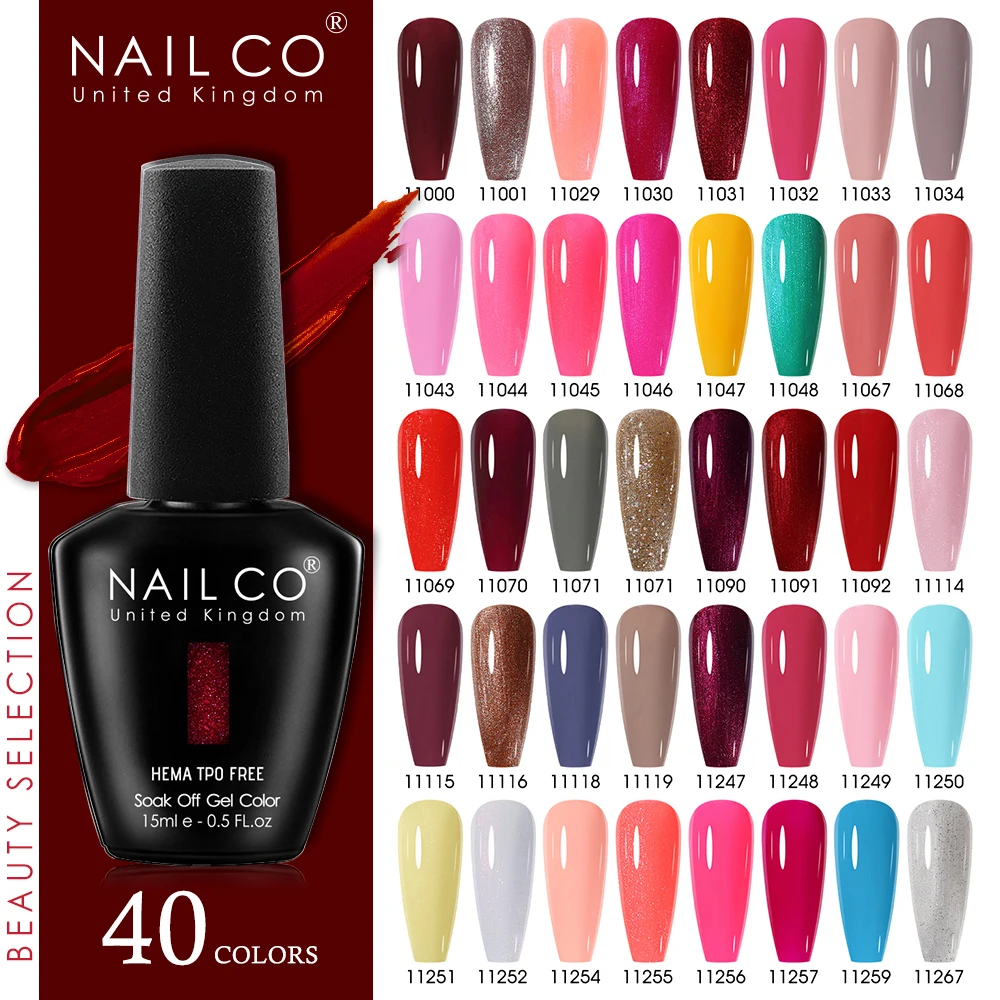 

NAILCO 15ml Dark Red Colors Series Gel Nail Polishes Brown Gel Varnish UV Nude Gellak Design Lacquer Top Coat Nails Art Manicure
