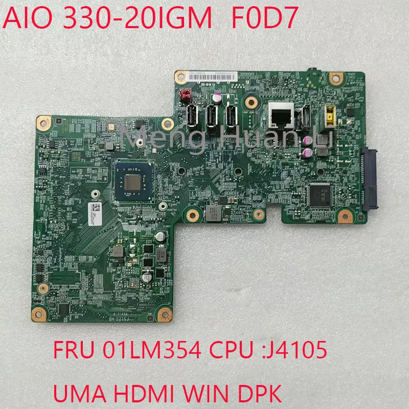 

AIO 330-20IGM Motherboard 01LM354 F51ZD M B For ideacentre AIO 330-20IGM All-in-One F0D7 CPU: J4105 DDR4 100%NEW