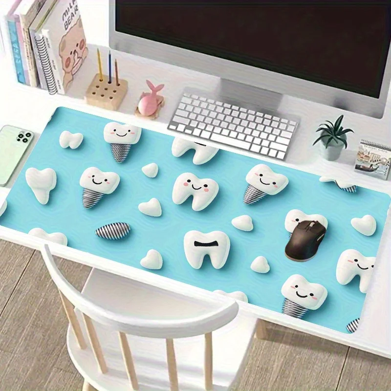 

Веселый коврик для мыши с рисунком льда и зубов прочный и противоскользящий для офисных игр, подходит для геймеров и семей.