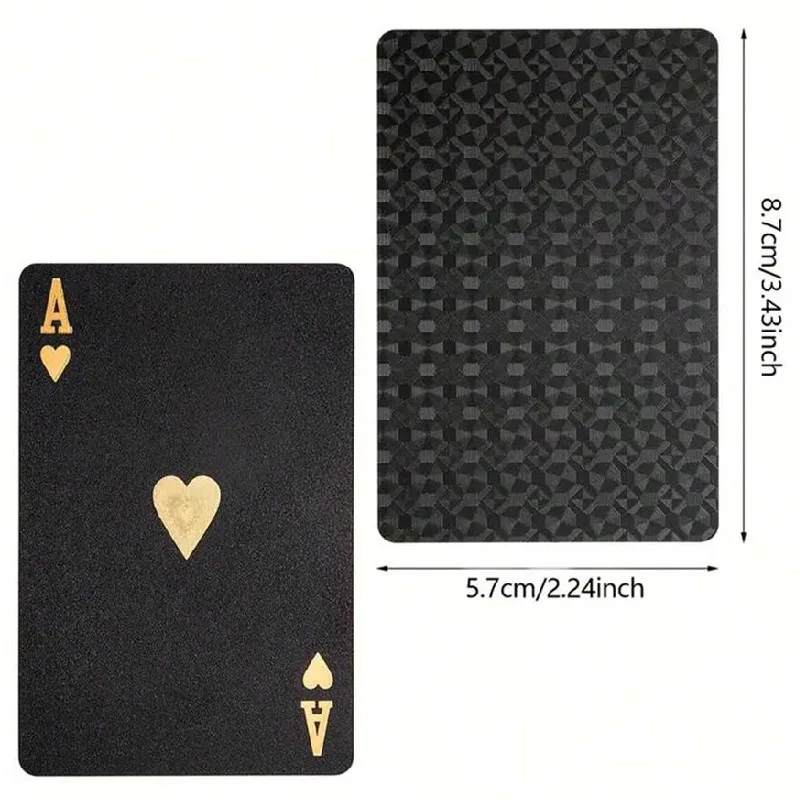 Black Gold Playing Card Game Card Waterproof Creative Magic Tools Chessboard Game Props For Home Holiday Classic Party Game