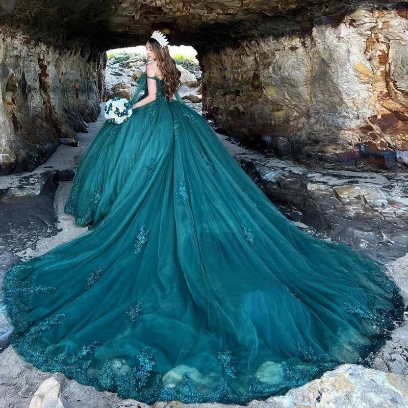 Vestidos De quinceañera con envoltura, vestido De baile con apliques De encaje De tul 2024, Gillter, fiesta De cumpleaños, 15 Años