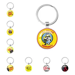 American TV Series Better Call Saul Keychain Los Pollos Hermanos Key Chain for Pendant Accessories Cabochon Jewelry Gift Keyring