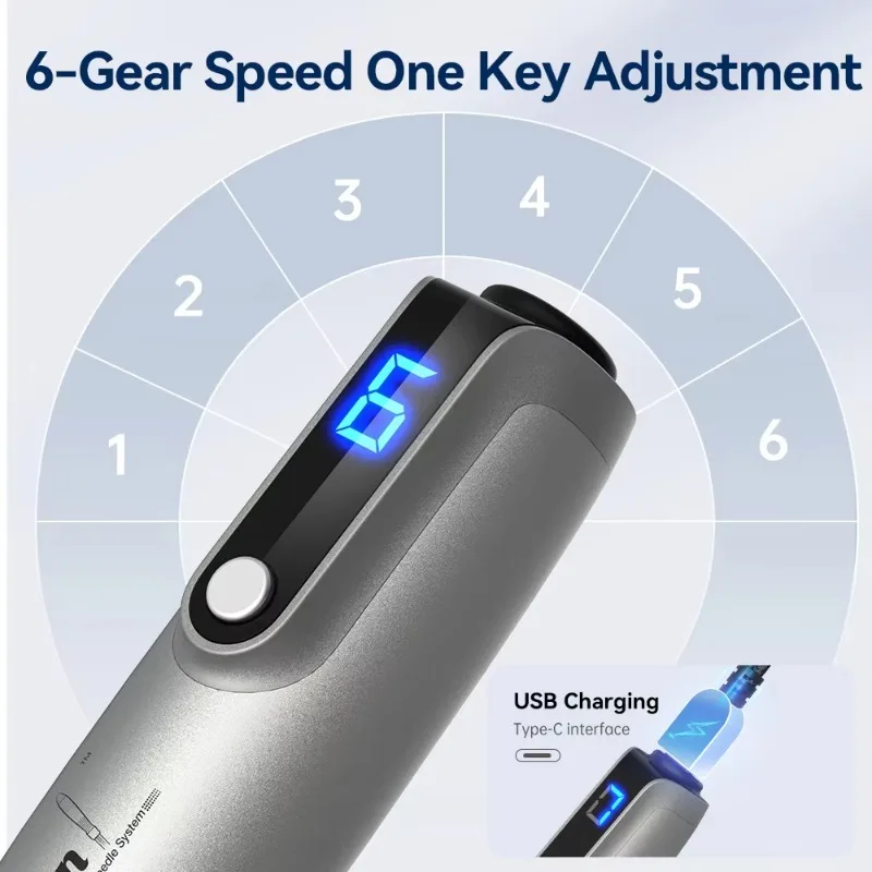 Rechargeable Wireless Skin Care Instrument US Standard Plug Auto Micro‑Needling Device For Scalp Body Household Beauty Tool