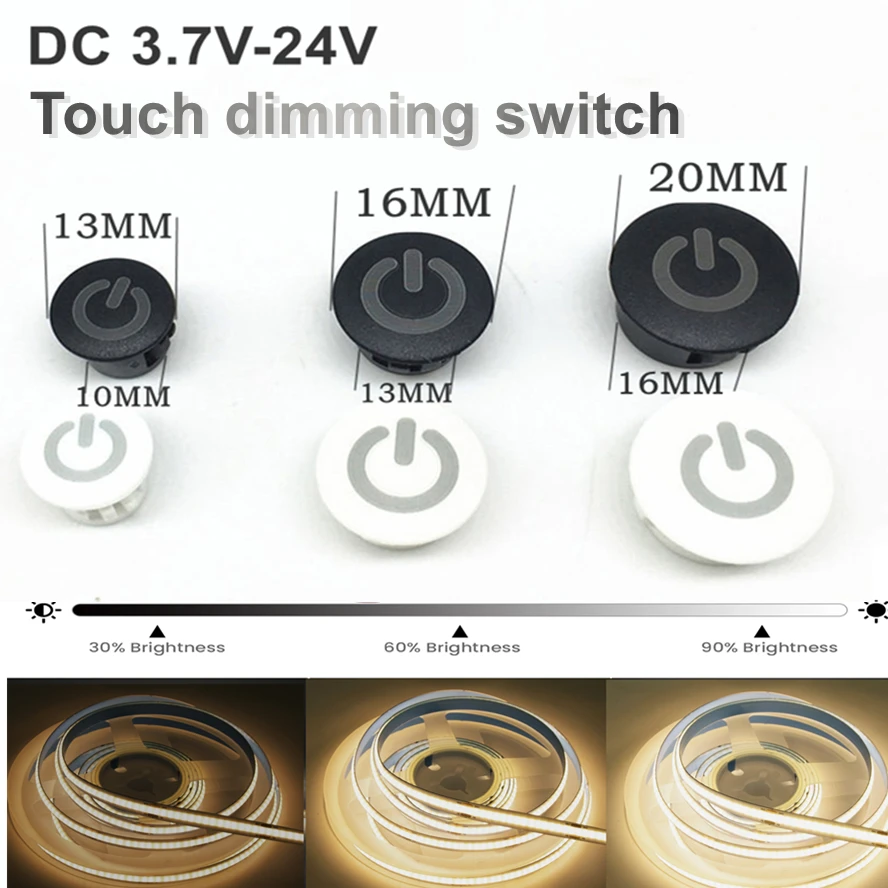 4-1PCS Smart Dimmable Home Touch Sensor Button Controller Switch for DC5V 12V 24V Smart Home Light Strip LED Dimmer Controller