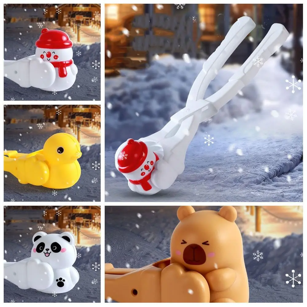 ABS Winter Snowball Maker Toy Panda Anti-slip Handle Snow Duck Ball Making Tool 26cm Capybara Snow Sand Ball Making Molds