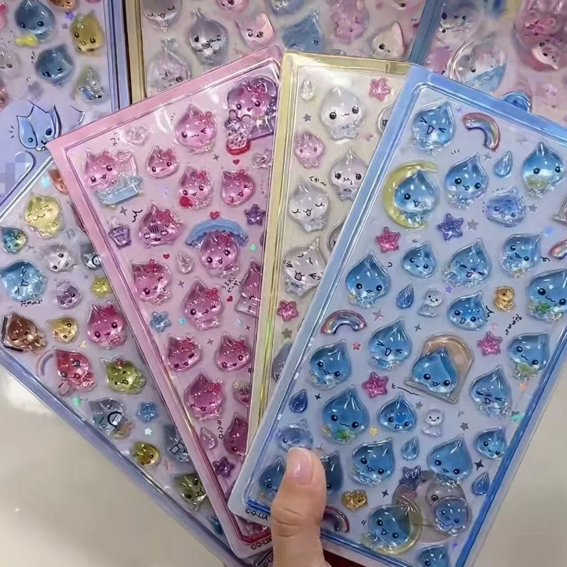 

Модные мультяшные 3D-наклейки Kawai в форме маленьких капель воды, эстетичные, ручной работы, для декора, DIY, подходят для телефонов, холодильников, граффити