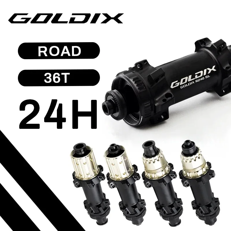 

GOLDIX R240SL 24-hole Road Disc Hub 36T Ratchet Straight Pull Center Lock Ultralight Front 12x100 Rear 10x135 12x142 Bike Hub