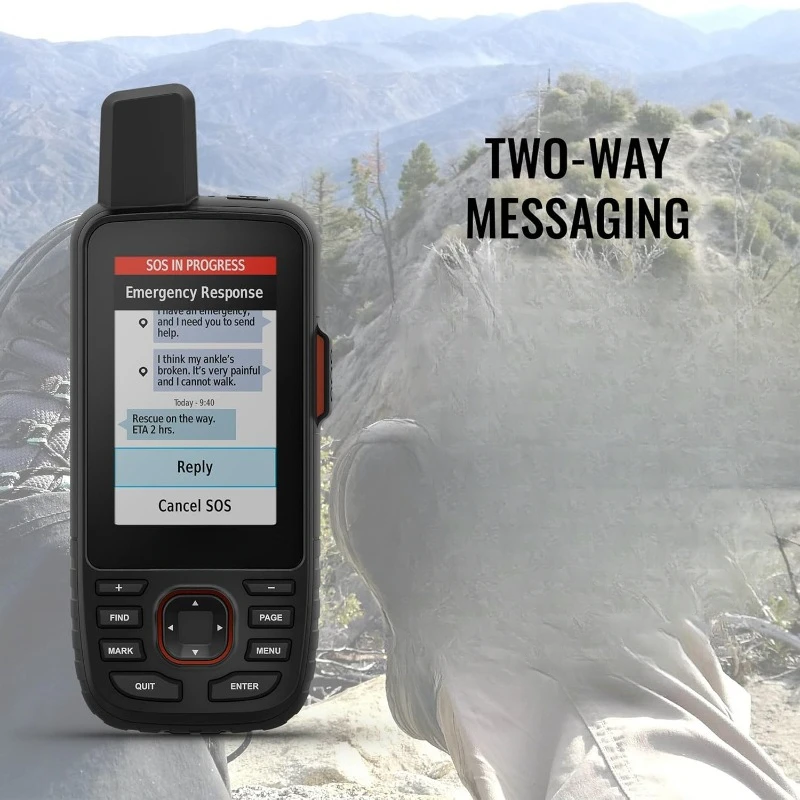 Rugged Hiking GPS Premium Handheld inReach Satellite Technology, Two-Way Messaging, Interactive SOS, Mapping Bundle