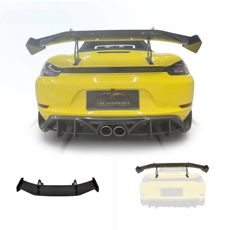 Suitable for Porsche 718 Car Body Kit Modification with Carbon Fiber Glossy Car Spoiler Trunk Spoiler Spoiler Wing Decoration