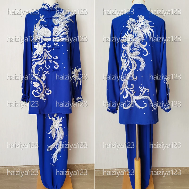 

Embroidered phoenix Extended version Tai chi uniform Taiji garment Wushu outfit Kungfu clothes boy girl kids man woman adults