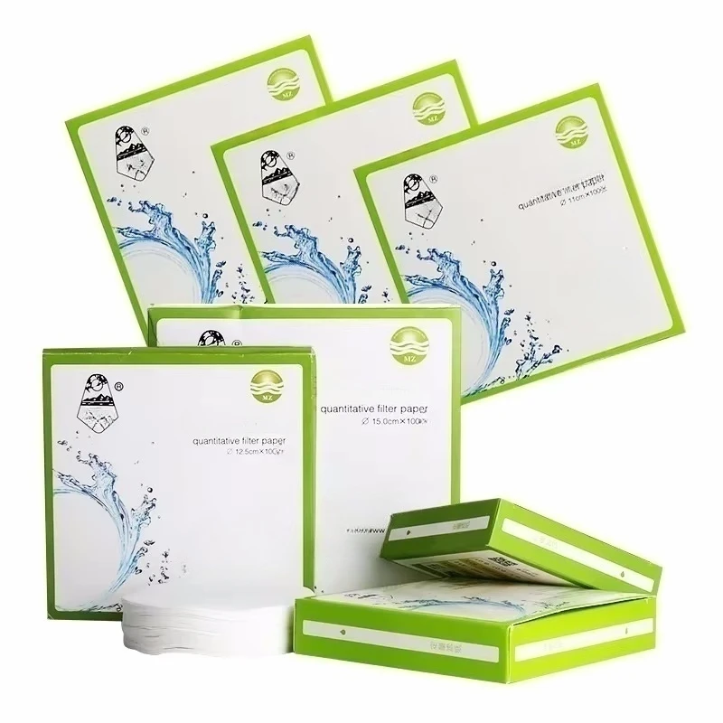 100Pcs/pack/lot Fast/Medium/Slow Speed Quantitative Filter Paper for Lab Funnel Use Dia 7/9/11/12.5/15/18cm