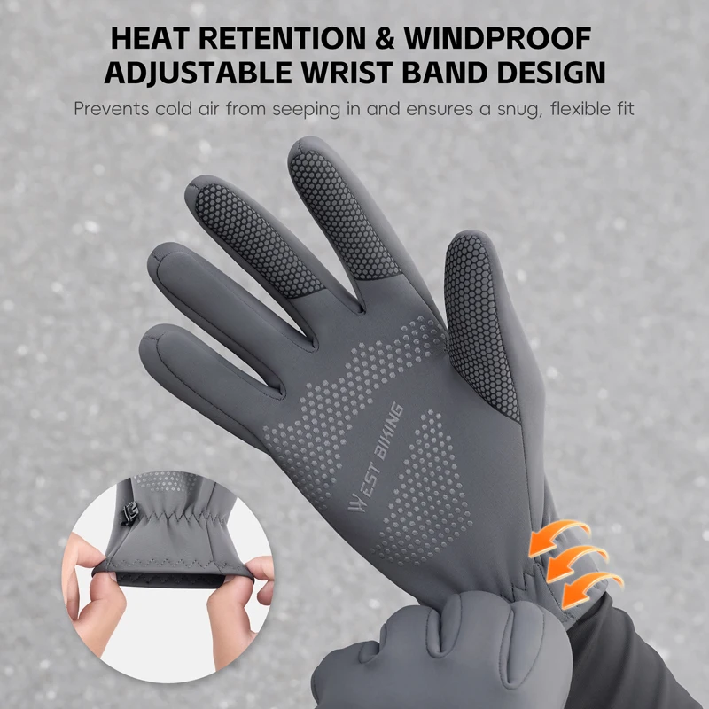 

Winter Cycling Gloves Windproof Waterproof Touchscreen Warm Unisex for Bike Running Fishing Sports Cold Weather