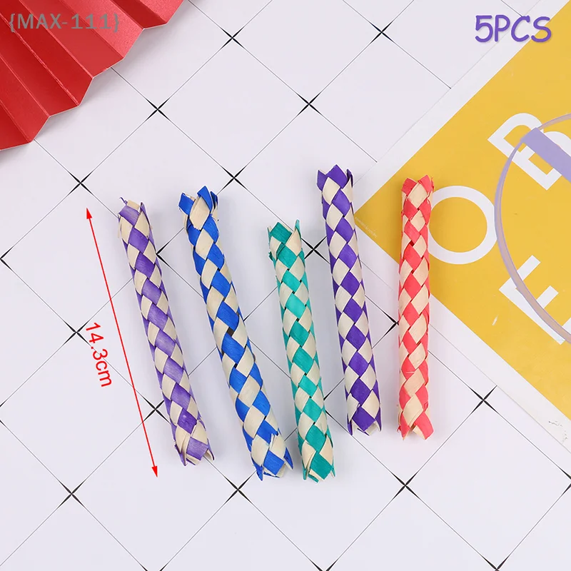 

【F2-MAX111】5PCS Creativity DIY Finger Traps Classic Natural Chinese Bamboo Fingers Trap Replacement Popits Tube Toys