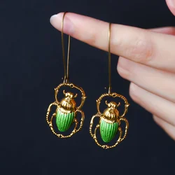 New Creative Retro Beetle Earrings, Hip Hop Style Holiday Alloy Earrings Decoration