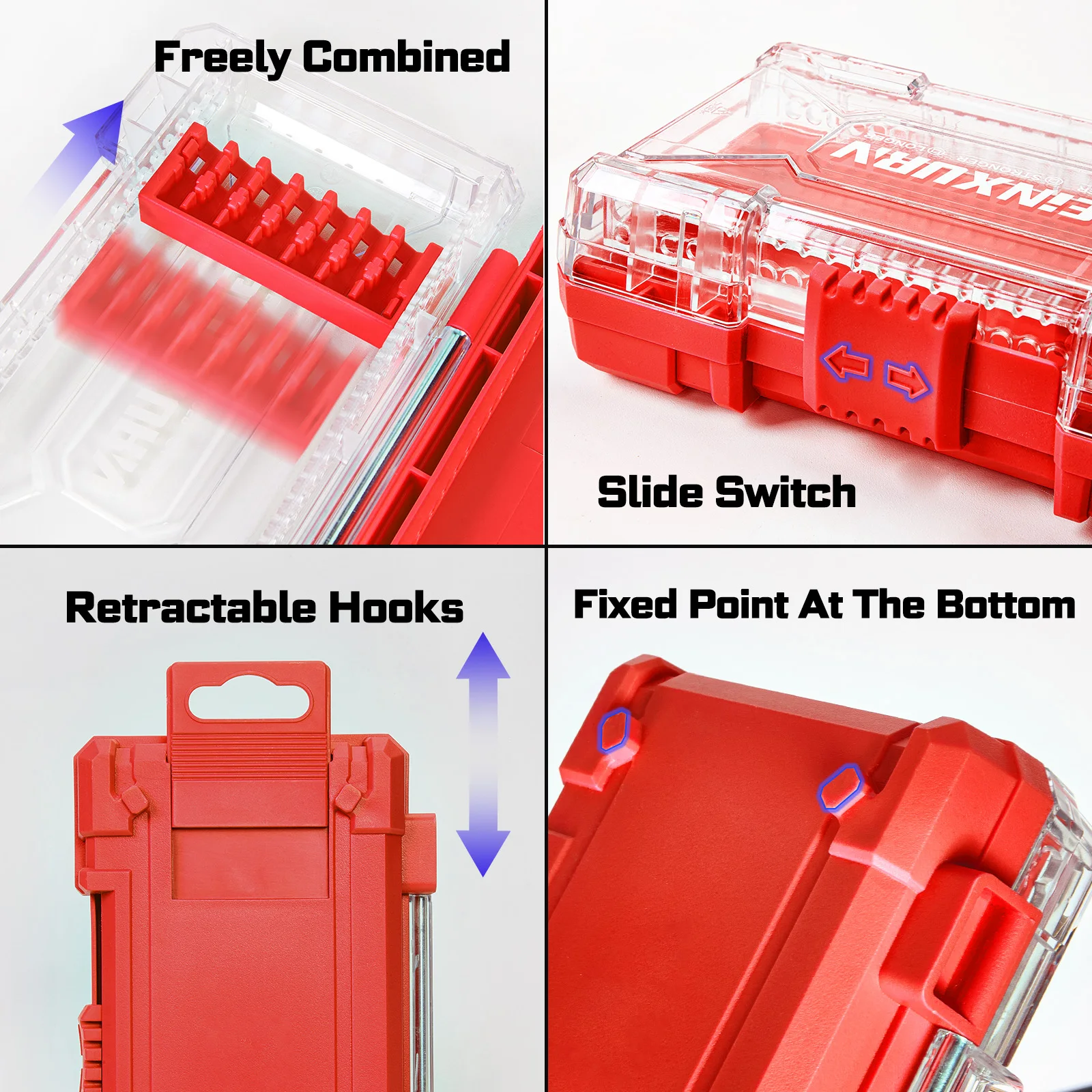 Geinxurn 61PCS Screwdriver Bits Set, Magnetic S2 Steel 1”/2'' PH/SQ/Torx/HEX/SL Impact Bit Holder and Nut Driver with Box Case
