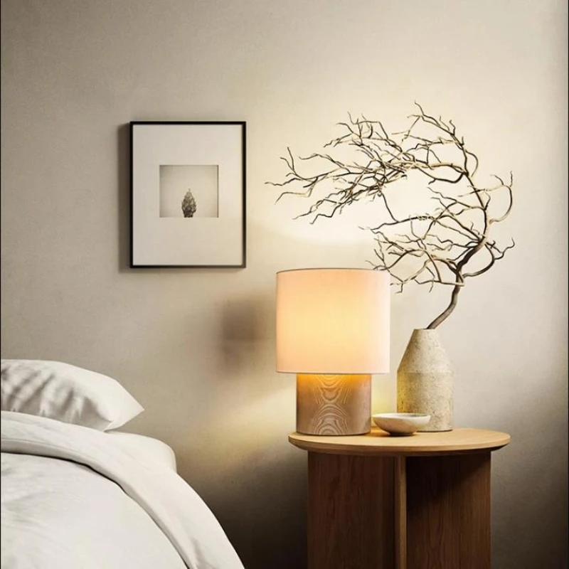 

New Chinese Japanese style wabi sabi wind advanced sense solid wood desk lamp
