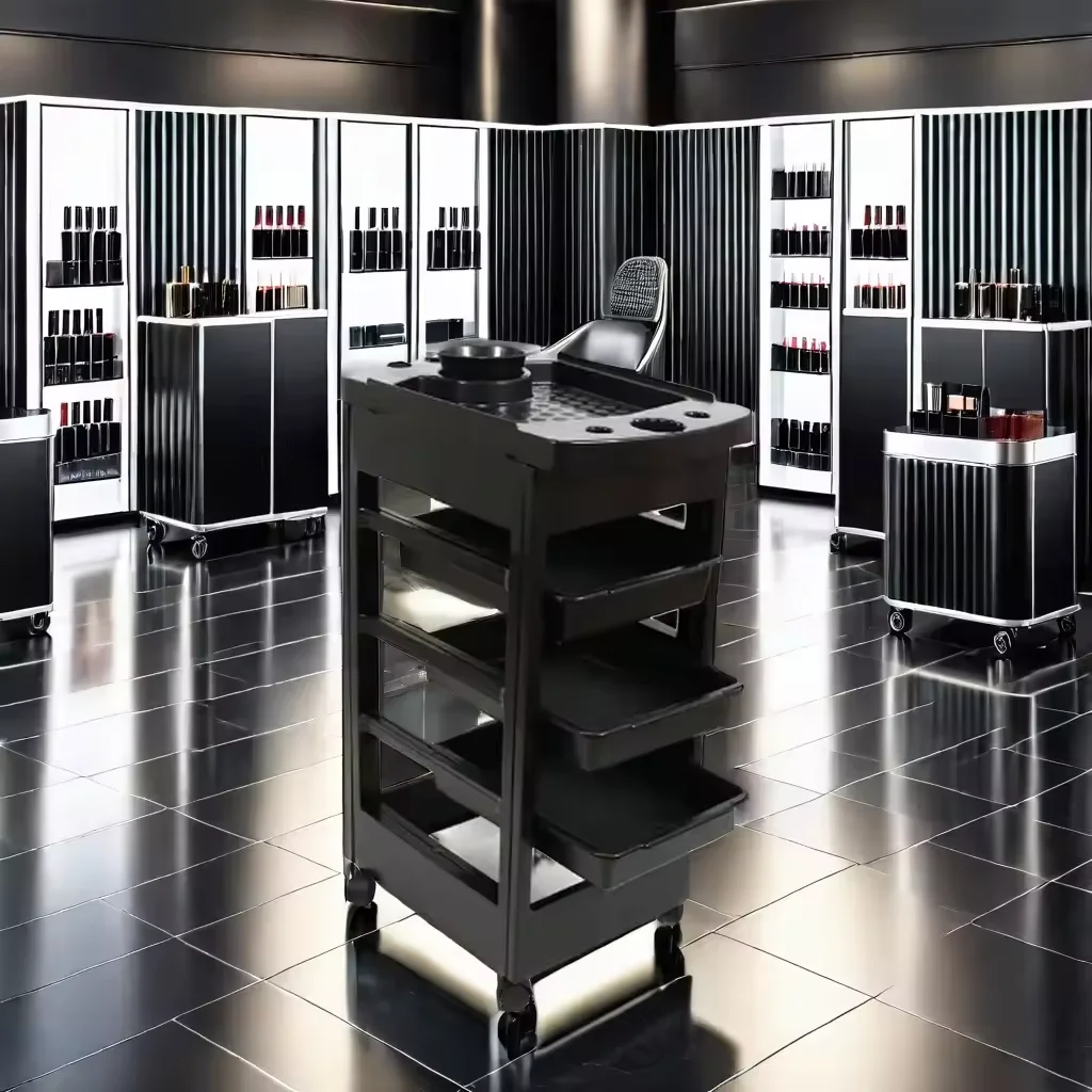 Muebles de salón de peluquero de plástico modernos, carrito de teñido con estampado en caliente para dormitorio, sala de estar, Hotel, escuela, uso en el hogar y la Oficina