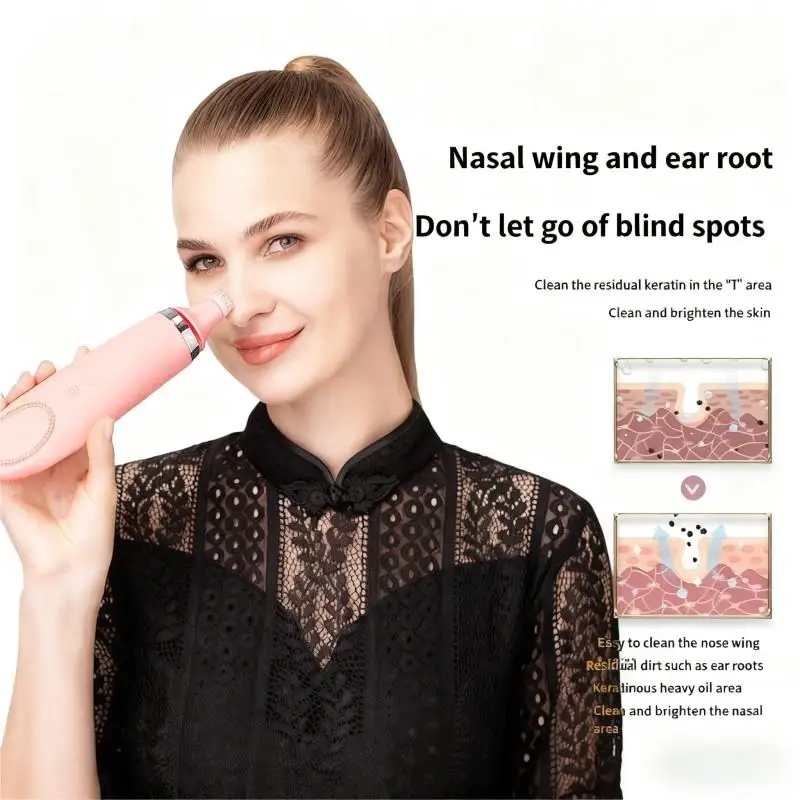 Elettrico 4 In1 Silicone Comedone Esfoliante Pelle Rafforzamento Massaggio Home Spa Detergente per il viso Cura Pulizia Spazzola per il viso Detergente